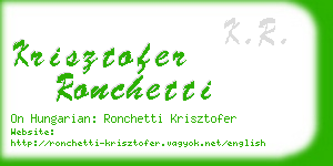 krisztofer ronchetti business card